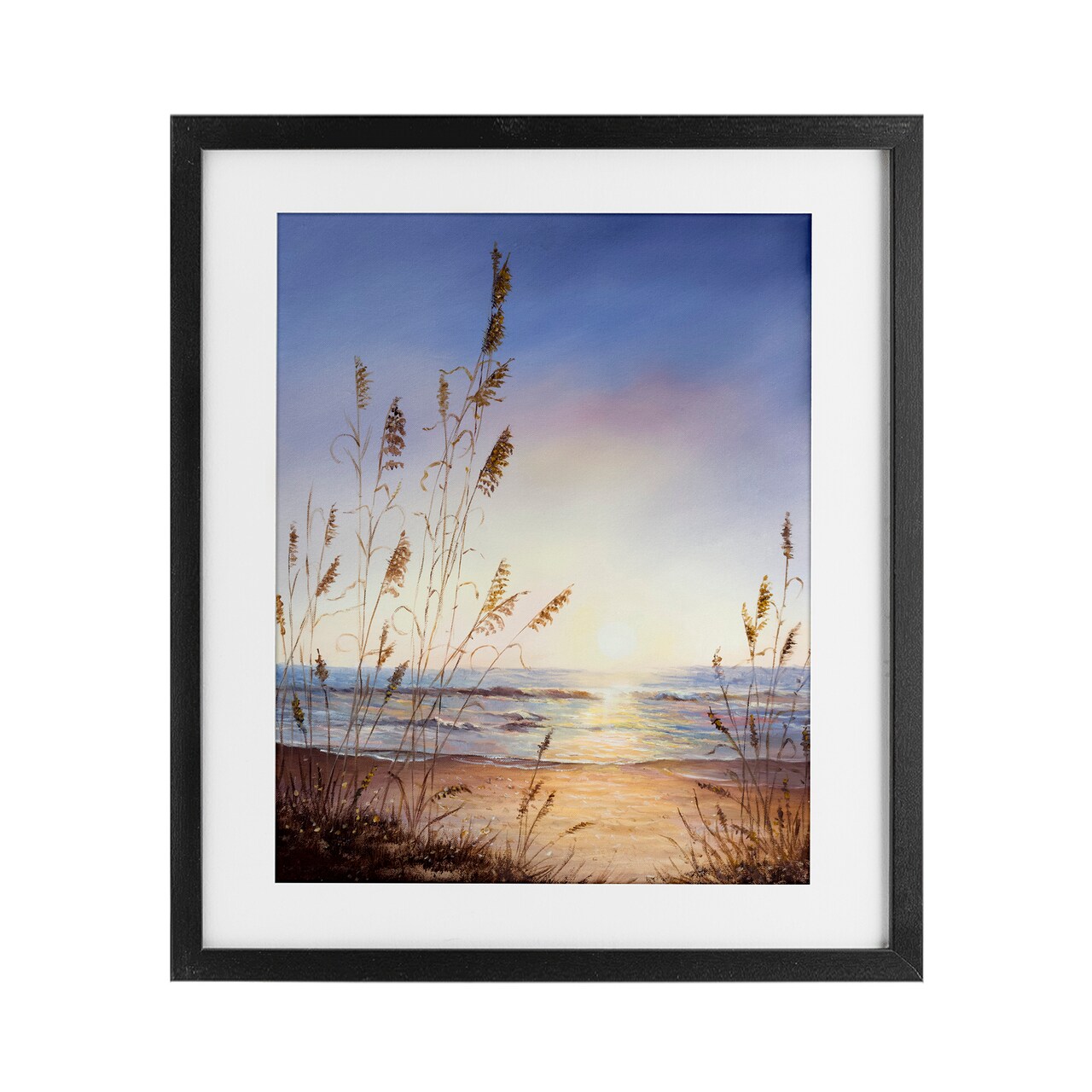 Stupell Industries Seascape with Sunlit Grasses Framed Print Under Glass, design by Michelle Faber